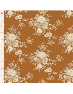 Tilda A Festive Autumn Carol Caramel, Tessuto Caramello con grandi fiori a colori tenui Tilda Fabrics - 1