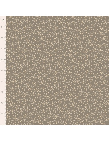 Tilda A Festive Autumn Elly Grey, Tessuto Grigio con rami di vischio Tilda Fabrics - 1