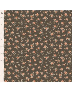 Tilda A Festive Autumn Maud Charcoal, Tessuto Carbone con piccoli rami di rose Tilda Fabrics - 1