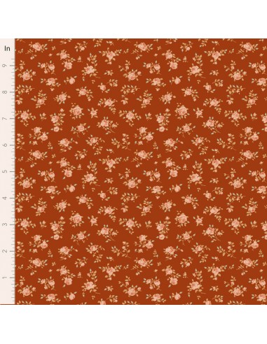 Tilda A Festive Autumn Maud Rust, Tessuto Ruggine con piccoli rami di rose Tilda Fabrics - 1