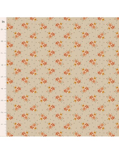 Tilda A Festive Autumn Nancy Cream, Tessuto Crema a righe con piccoli fiori Tilda Fabrics - 1