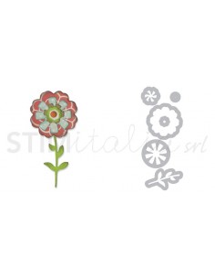 Thinlits Die Set 6PK Flower Layers & Stem by Eileen Hull Sizzix - Big Shot - 1