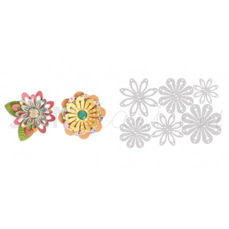 Thinlits Die Set 6PK - Simple Flowers by Lori Whitlock Ellison - 1