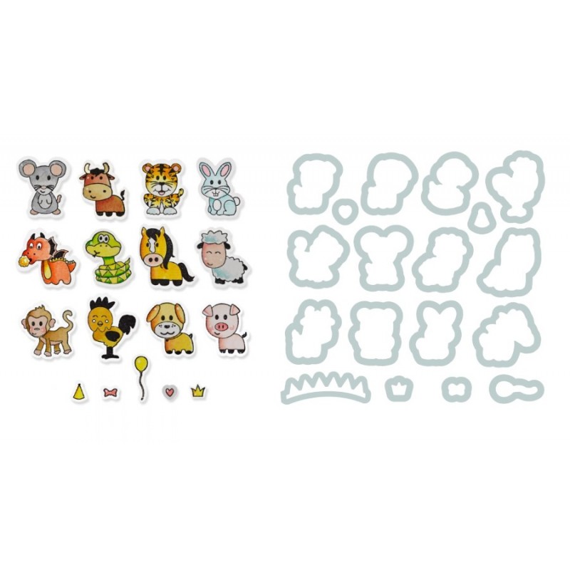 Framelits Die Set 17PK w/Stamps Zodiac Animals by Sizzix Sizzix - Big Shot - 1