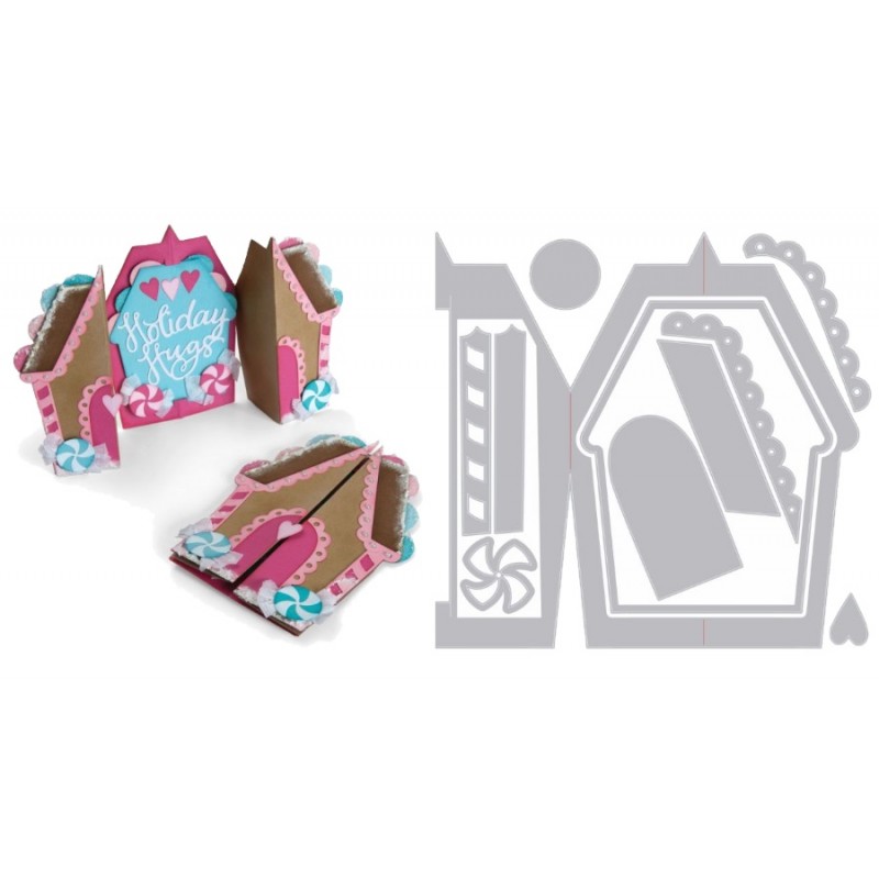 Thinlits Die Set 11PK -  Card Gingerbread Fold-a-Long by Jen Long Sizzix - Big Shot - 1