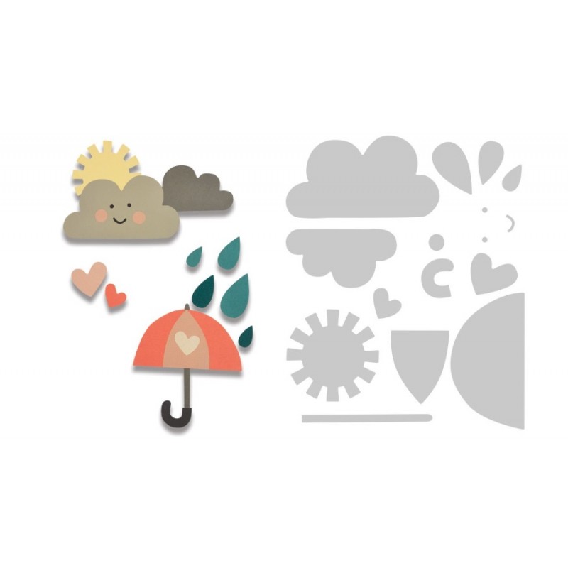 Thinlits Die Set 13PK - Rainy Days & Sunshine n2 Sizzix - Big Shot - 1