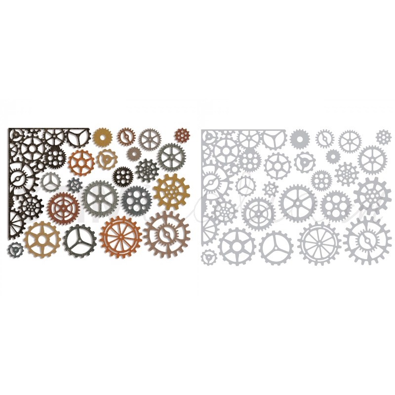 Thinlits Die Set 22PK Gearhead by Tim Holtz Sizzix - Big Shot - 1