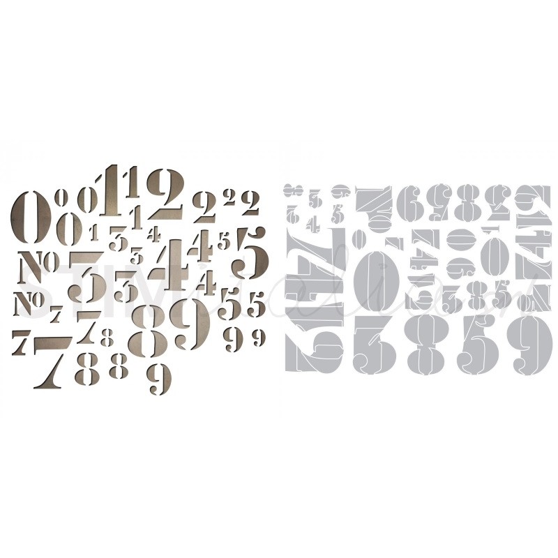 Thinlits Die Set 38PK Stencil Numbers by Tim Holtz Sizzix - Big Shot - 1