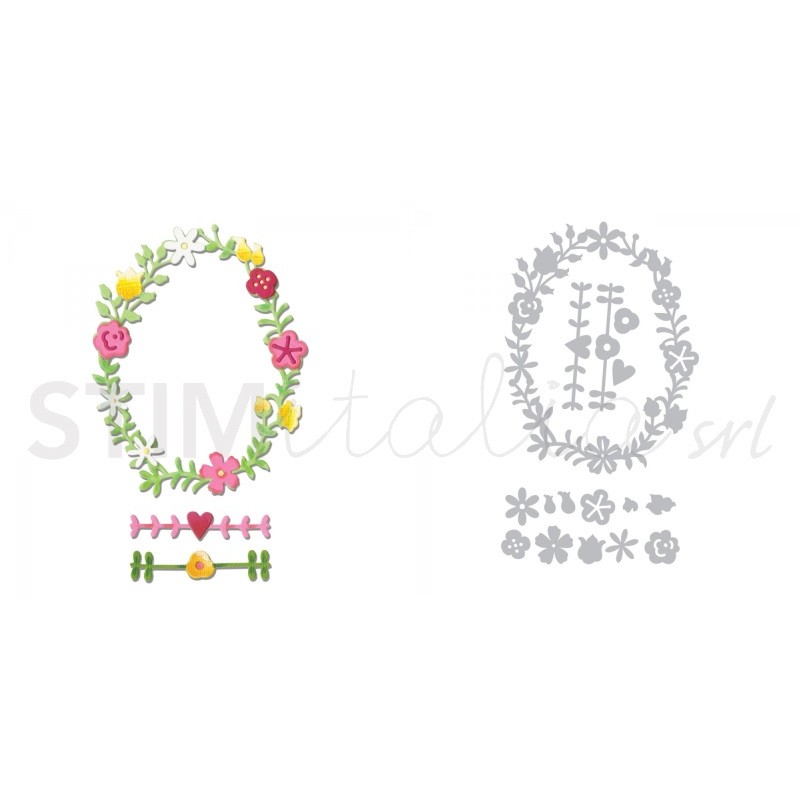 Thinlits Die Set 3PK Floral Wreath n2 Sizzix - Big Shot - 1