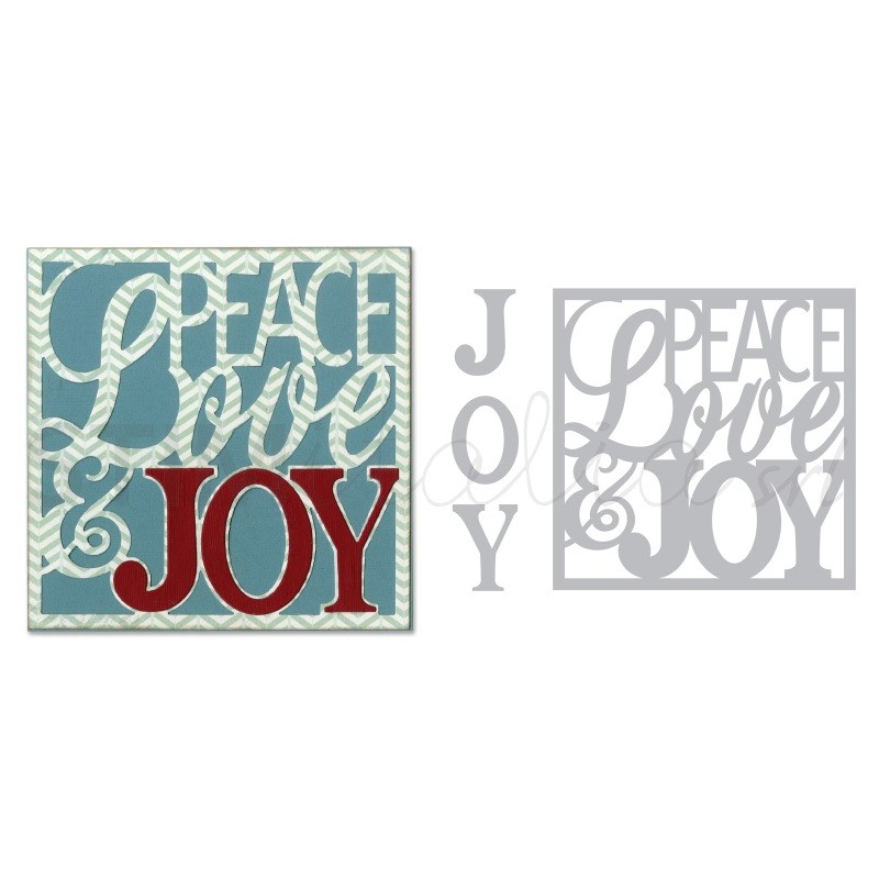 Thinlits Die Set 4PK Card Front, Peace, Love & Joy by Rachael Bright Sizzix - Big Shot - 1