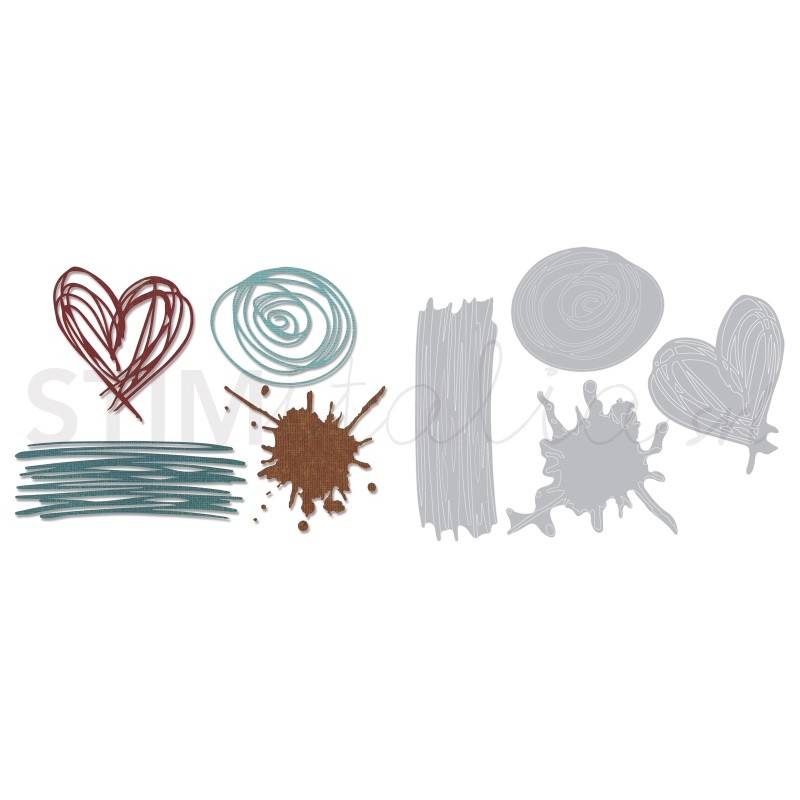 Thinlits Die Set 4PK Scribbles & Splat by Tim Holtz® Sizzix - Big Shot - 1