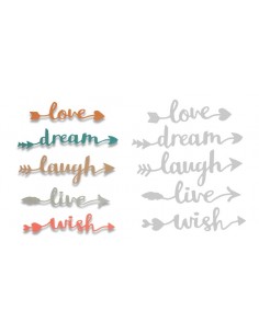 Thinlits Die Set 5PK Tribal Words by Katie Skilton Sizzix - Big Shot - 1