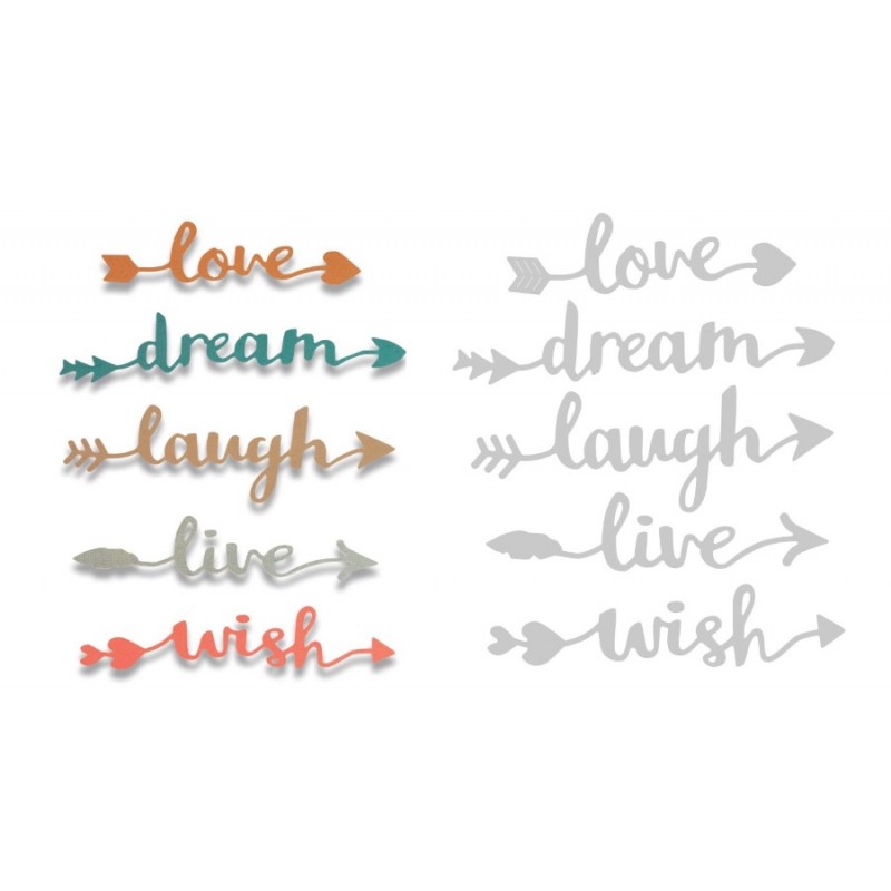 Thinlits Die Set 5PK Tribal Words by Katie Skilton Sizzix - Big Shot - 1