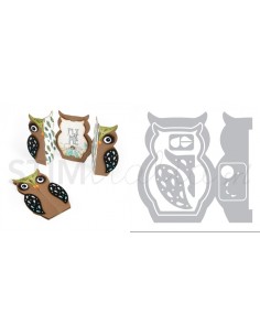 Thinlits Die Set 6PK Card, Owl Label Fold a Long by Jen Long Sizzix - Big Shot - 1