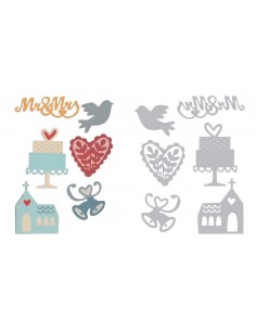 Thinlits Die Set 6pk Wedding Set by My Life Handmade Sizzix - Big Shot - 1