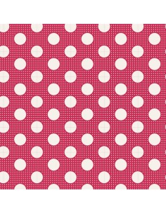 Tilda Tessuto 110 Basic Medium Dots, Pois fondo Rosso Tilda Fabrics - 1