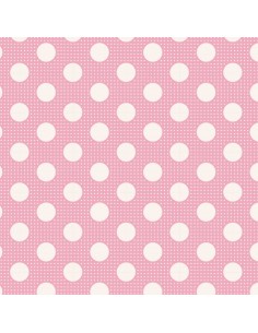 Tilda Tessuto 110 Basic Medium Dots, Pois Rosa Tilda Fabrics - 1