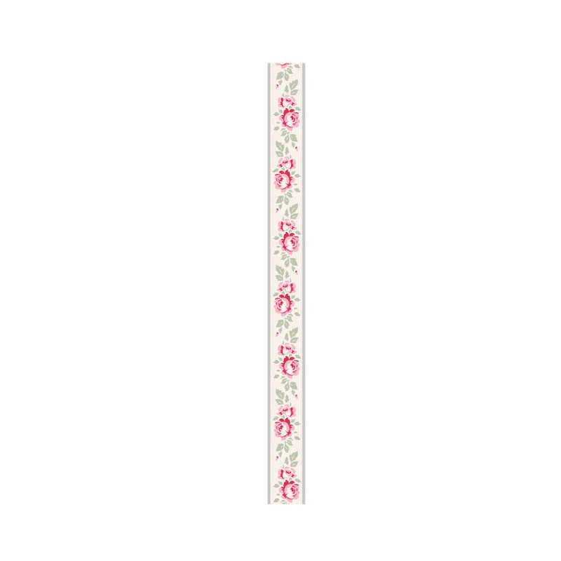 Tilda Old Rose Jacquard Ribbon Lucy Dove White 15 mm - 10m roll Tilda Fabrics - 1