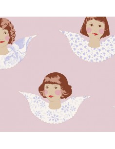 Tilda 110 Old Rose Angel Scraps, Tessuto Angeli su Rosa Tilda Fabrics - 1