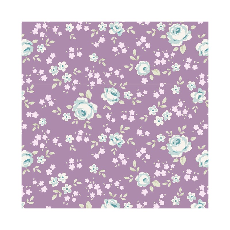 Tilda 110 Old Rose Eliza, Tessuto piccoli Fiori su Lilla Malva Tilda Fabrics - 1