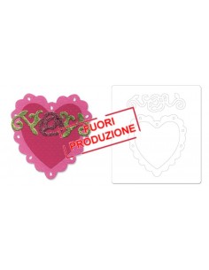 Bigz Die - Heart, Scallop w/Roses by Scrappy Cat Ellison - 1