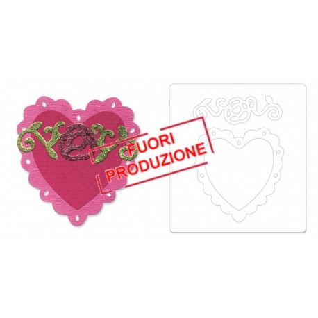 Bigz Die - Heart, Scallop w/Roses by Scrappy Cat Ellison - 1