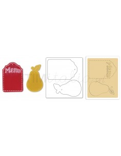 Bigz Die w/Bonus Textured Impressions - Pear & Menu Tags by Jen Long_WWC Sizzix - Big Shot - 1 2