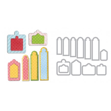 Framelits Die Set 12PK - Tags, Sentiments by Paula Pascual Sizzix - Big Shot - 2