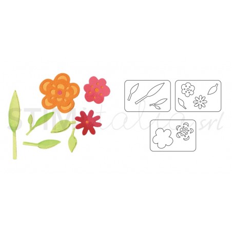 Sizzlits Die Set 3PK - Flowers & Leaves Set by Dena Designs Sizzix - Big Shot - 2