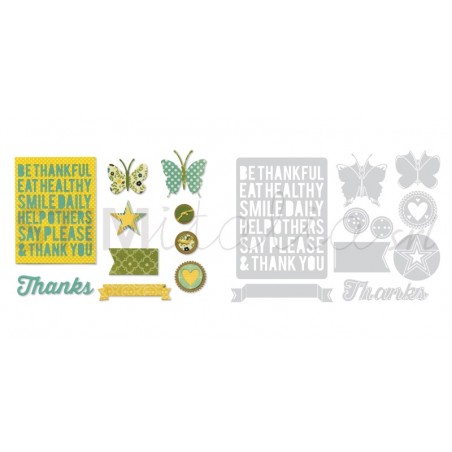 Thinlits Die Set 10PK - Be Thankful by Jillibean Soup Sizzix - Big Shot - 2