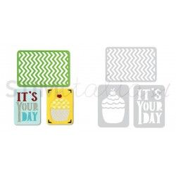 Thinlits Die Set 3PK Birthday n2 by Rachael Bright Sizzix - Big Shot - 1 2