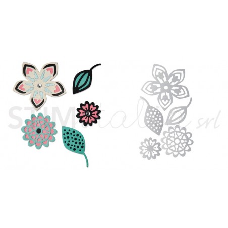 Thinlits Die Set 5PK Intricate Tribal Florals by Craft Asylum Sizzix - Big Shot - 2