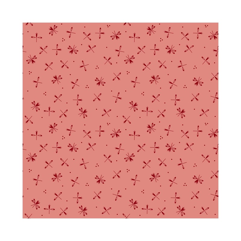Modern Traditions - Fireflies - Coral Pink Ellie's Quiltplace Textiles - 1
