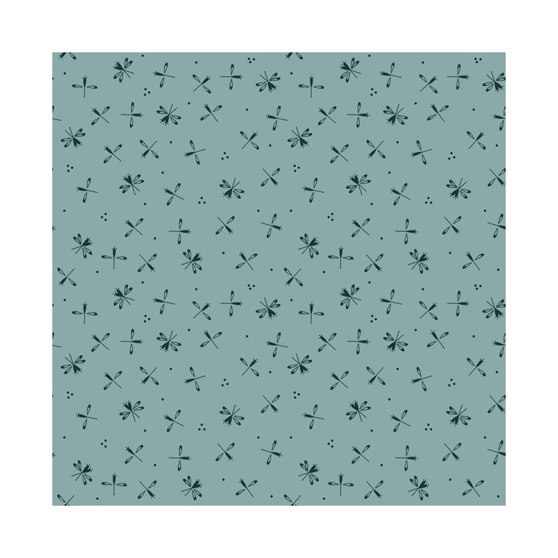 Modern Traditions - Fireflies - Stone Blue Ellie's Quiltplace Textiles - 1