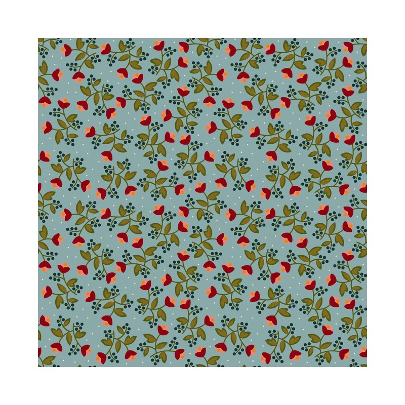 Modern Traditions - In Flanders Fields - Stone Blue Ellie's Quiltplace Textiles - 1
