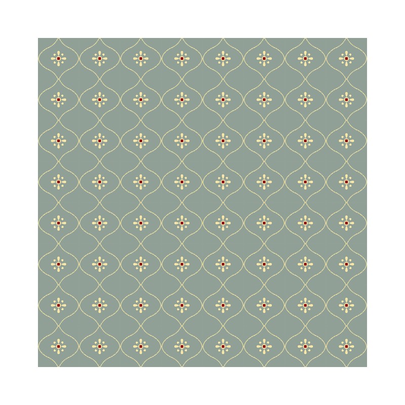 Past & Present - Vintage Wallpaper - Stone Blue EQP Textiles - 1