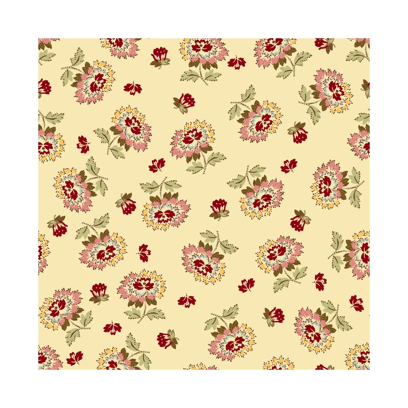 Remembering Tomorrow - Wild Roses - Ecru Ellie's Quiltplace Textiles - 1