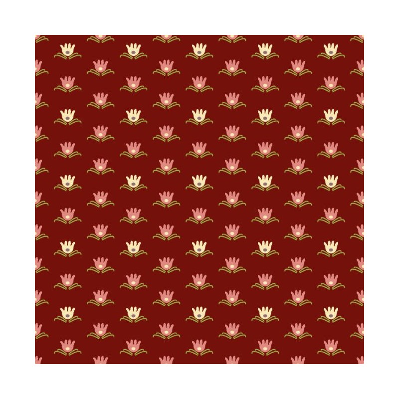 Contemporary Classics - Water Lily - Cranberry Red Ellie's Quiltplace Textiles - 1