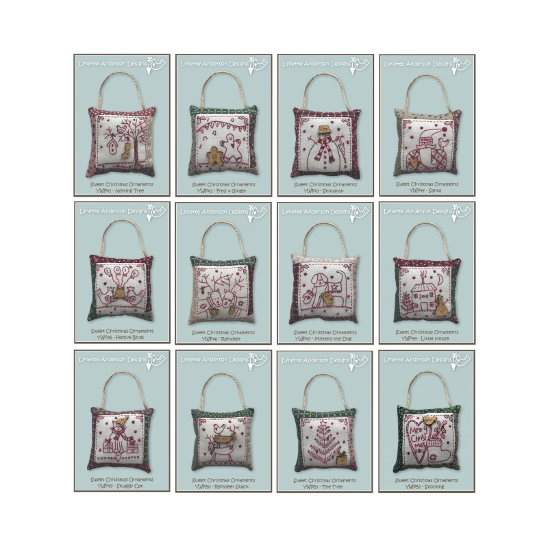 Sweet Christmas Ornaments - 12 Dolci Ornamenti di Natale con Bottoni Lynette Anderson Designs - 1