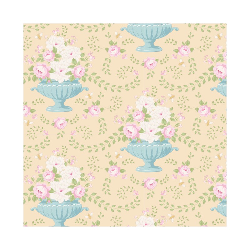 Tilda 110 Happy Campers Flowerbees Eggnog Tilda Fabrics - 1