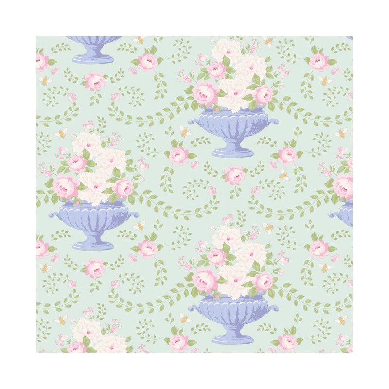 Tilda 110 Happy Campers Flowerbees Teal Tilda Fabrics - 1