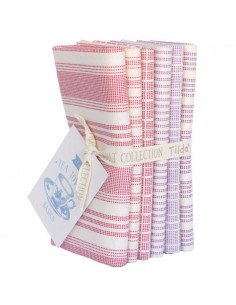 Tilda Basic Tea Towel Fat Quarter Bundle 6 fabrics, 50x55cm Red/Plum Tilda Fabrics - 1