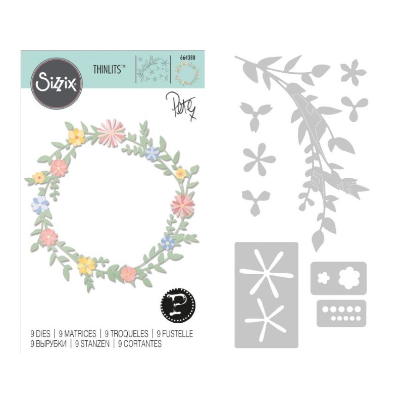 Thinlits Die - Set 9PK Spring Foliageby Pete Hughes Sizzix - Big Shot - 1