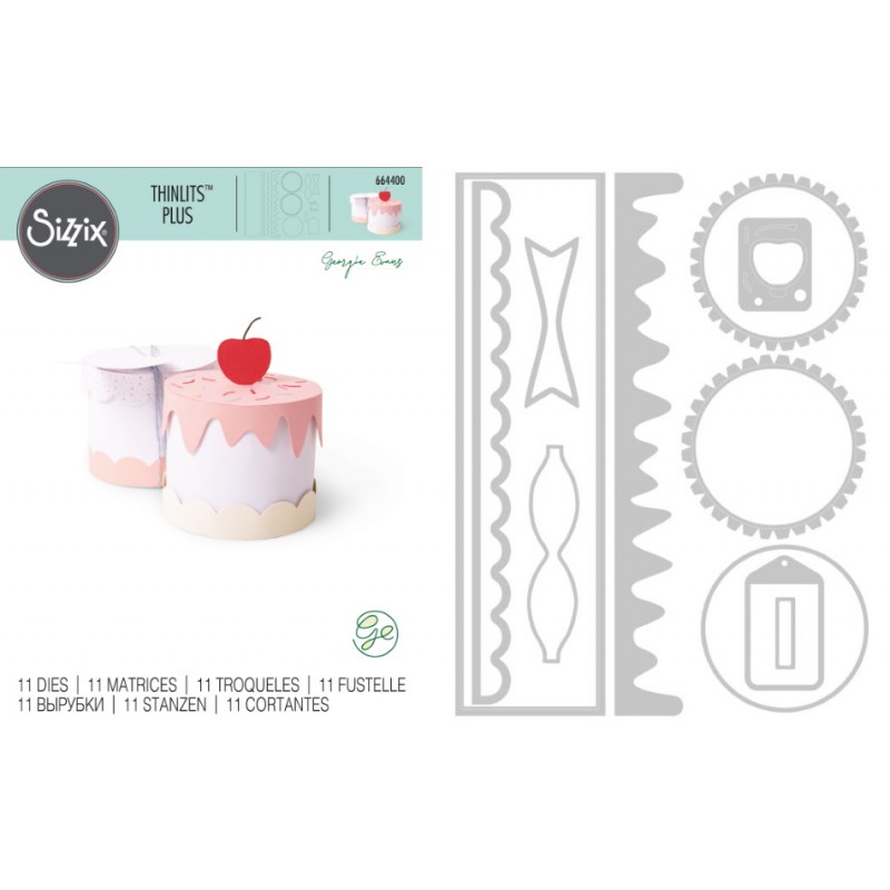 Thinlits Plus Die - Set 11PK Cake Box by Georgie Evans Sizzix - Big Shot - 1