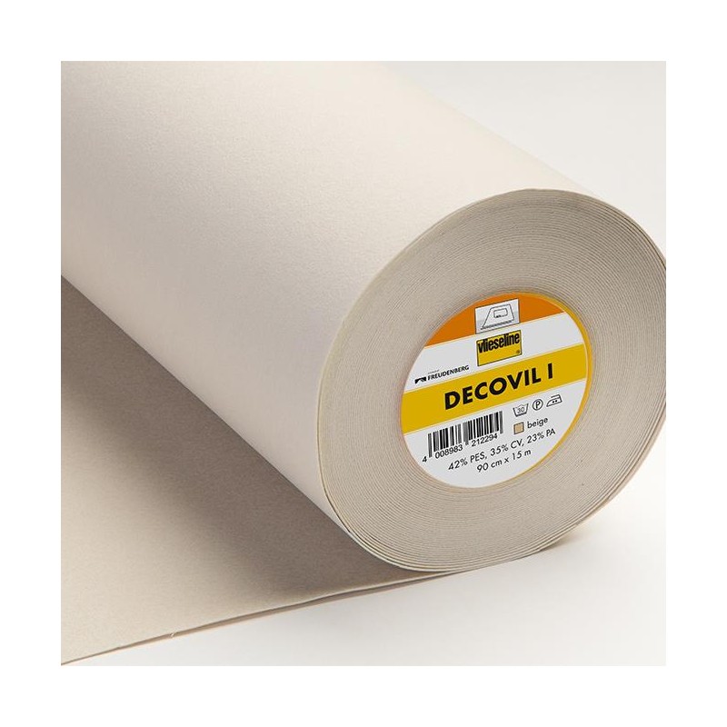 Vlieseline- DECOVIL I - Fliselina Pesante, Resistente, Stabile, Elastica -  Beige h90 cm