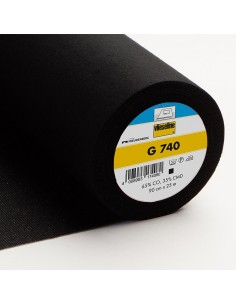 Interfodera In Tessuto Termo G 740 - Mediamente Pesante in Misto Cotone - Nero h90 cm Vlieseline-Freudenberg - 1