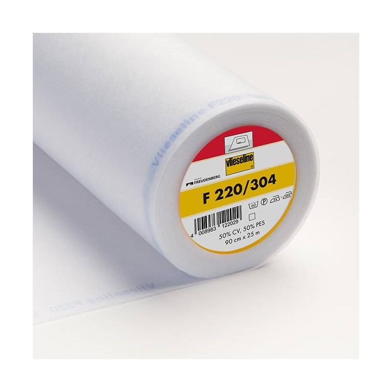 Interfodera Termoadesiva F 220 - Leggera - Bianco h90 cm Vlieseline-Freudenberg - 1