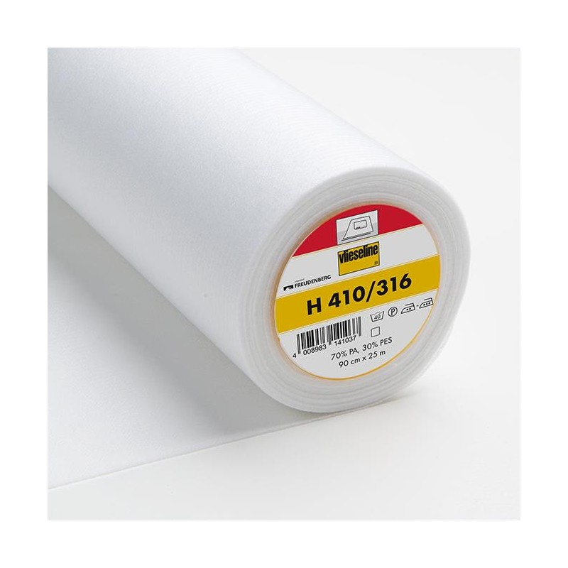 Interfodera Termoadesiva H 410 - Mediamente Pesante con Ordito Stabile - Bianco h90 cm Vlieseline-Freudenberg - 1