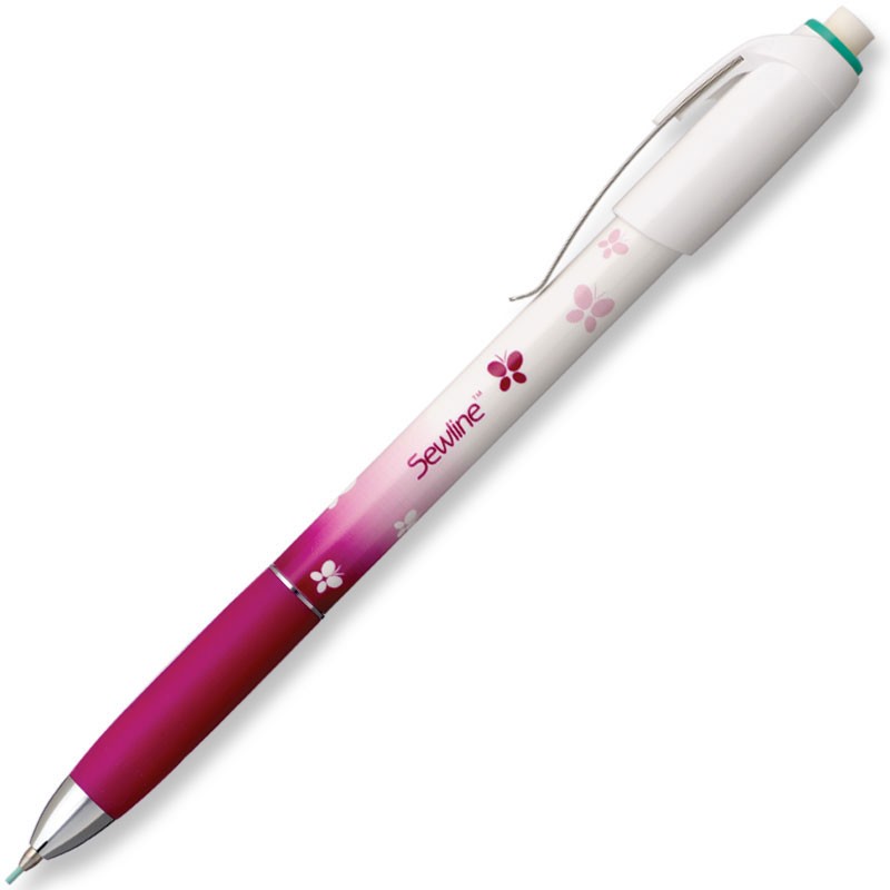 FABRIC PENCIL - Matita Portamina per Tessuto, con 6 Ricariche Verdi Sewline - 1