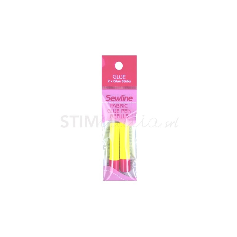 GLUE PEN - 2 Ricariche per Colla Stick per Tessuto Idrosolubile Gialle Sewline - 1